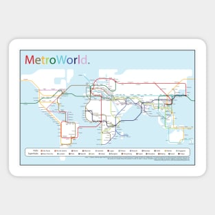 Reimagining the planet: MetroWorld fantasy transportation map Magnet